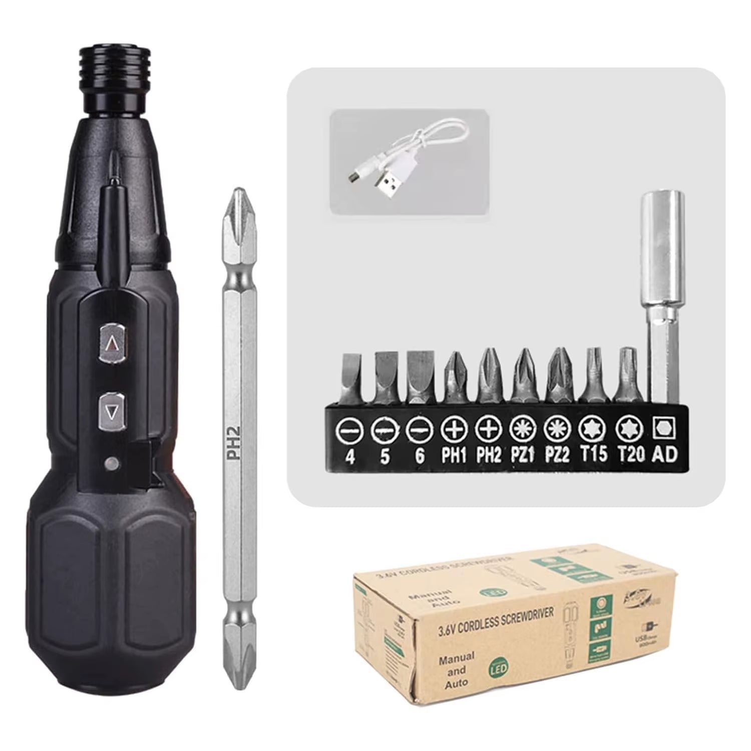 Electric Screwdriver Rechargeable Cordless Screwdriver Quick Electric Tool Home Small Electric Kit Repair Tool Electrician Repai