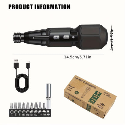 Electric Screwdriver Rechargeable Cordless Screwdriver Quick Electric Tool Home Small Electric Kit Repair Tool Electrician Repai