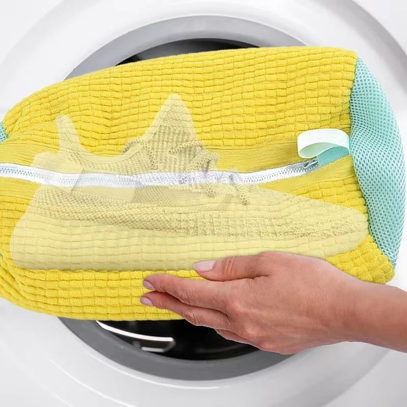 Washing Shoes Bag Cotton Laundry Net Fluffy Fibers Easily Remove Dirt Washing Bags Anti-Deformation Shoes Clothes Organizer