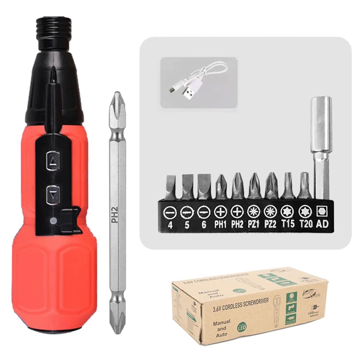 Electric Screwdriver Rechargeable Cordless Screwdriver Quick Electric Tool Home Small Electric Kit Repair Tool Electrician Repai
